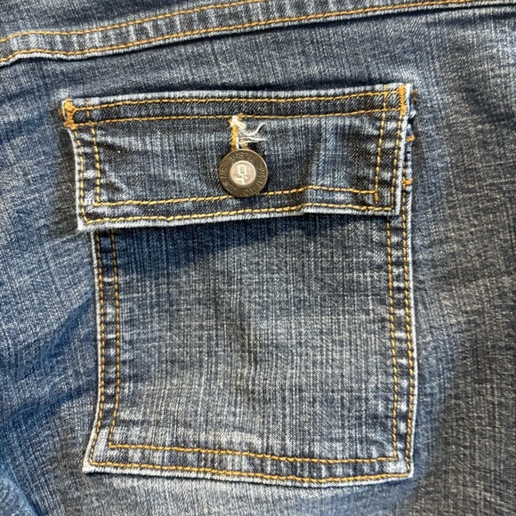 C’est Toi Women’s Denim Button Flap Pockets Capri Pants | Size 15/16 - Picture 4 of 7